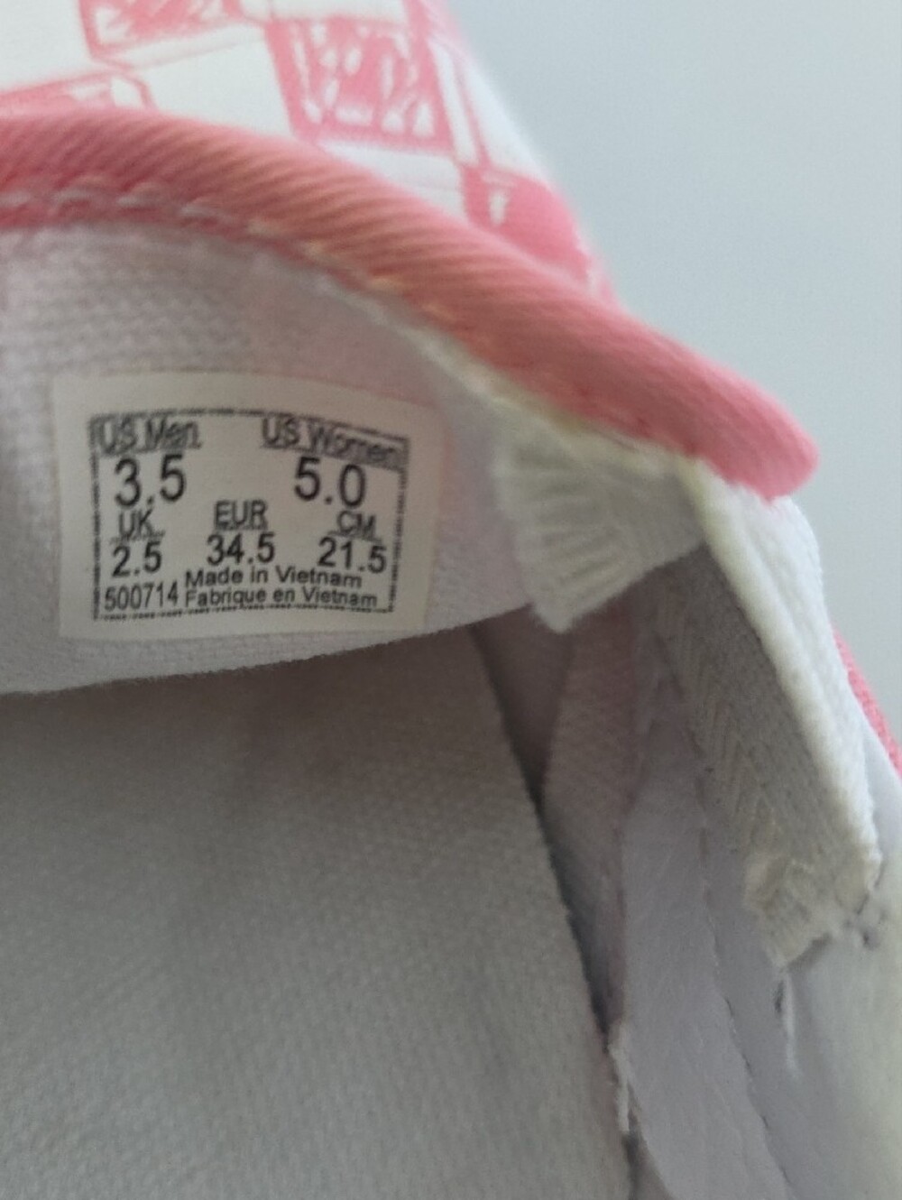 VANS OFF THE WALL(5) Pink and White Checker Slip-On Sneakers - Picture 5 of 9